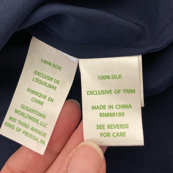 Lilly Pulitzer 100% silk adjustable strap embroidered back detail size xxs - Picture 6 of 6